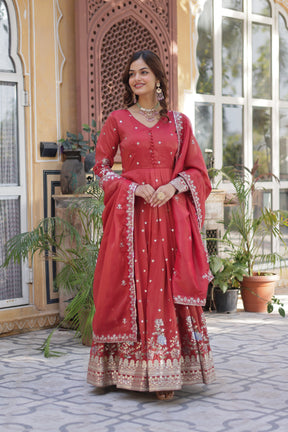Premium Readymade Gown With Dupatta Set