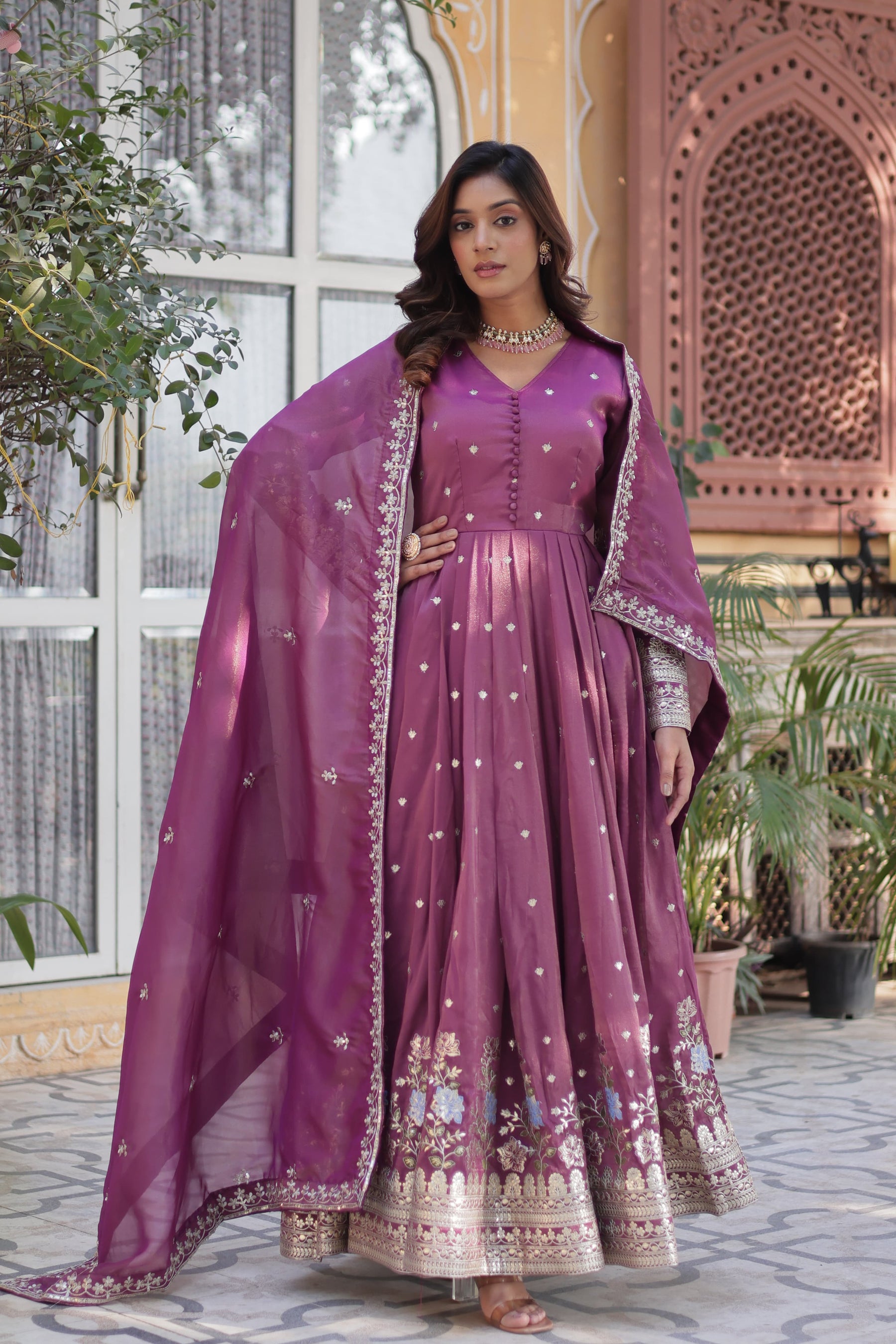 Premium Readymade Gown With Dupatta Set