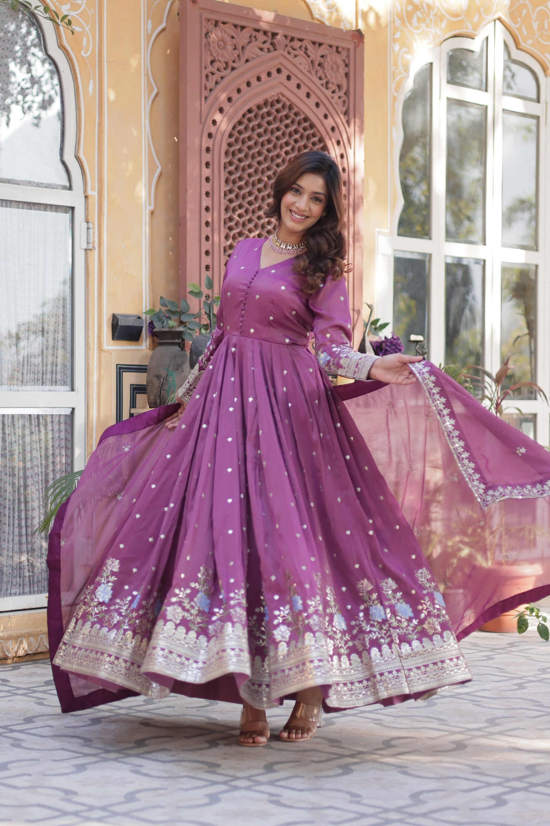 Premium Readymade Gown With Dupatta Set