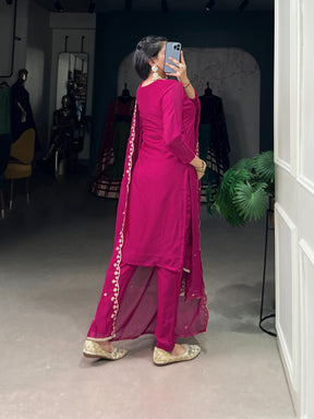 Elegant Pink Organza Salwar Suit Set