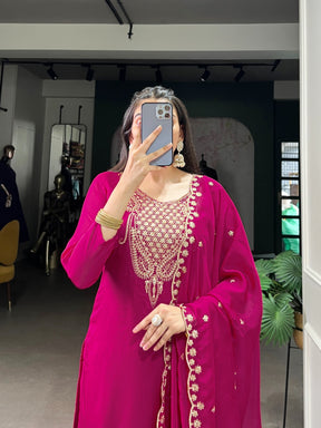 Elegant Pink Organza Salwar Suit Set