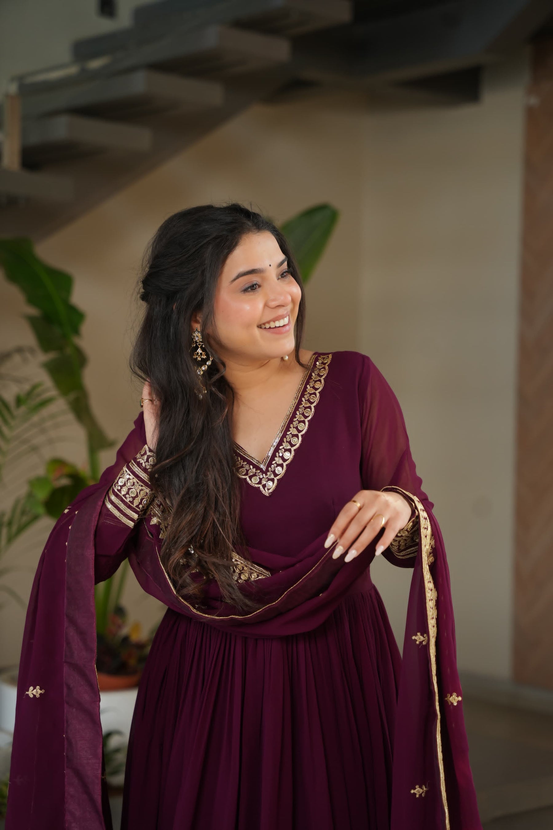 Premium Designer Readymade Gown with Dupatta