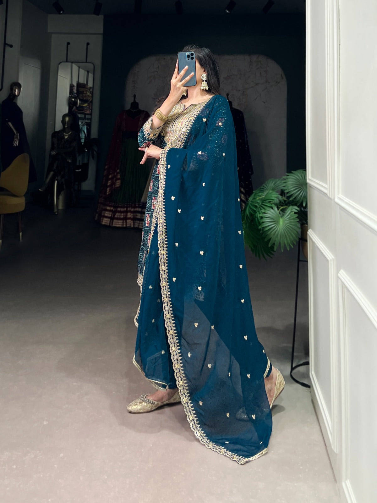 Teal Ethnic Suit set