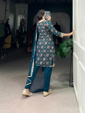 Teal Ethnic Suit set
