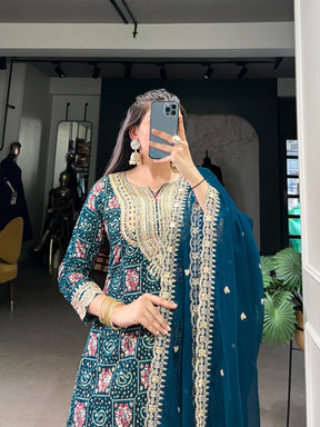 Teal Ethnic Suit set