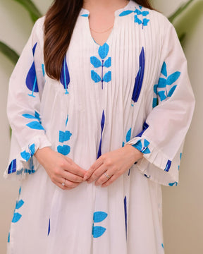 Summer Pure Mul Cotton Hand Block Kurta Set