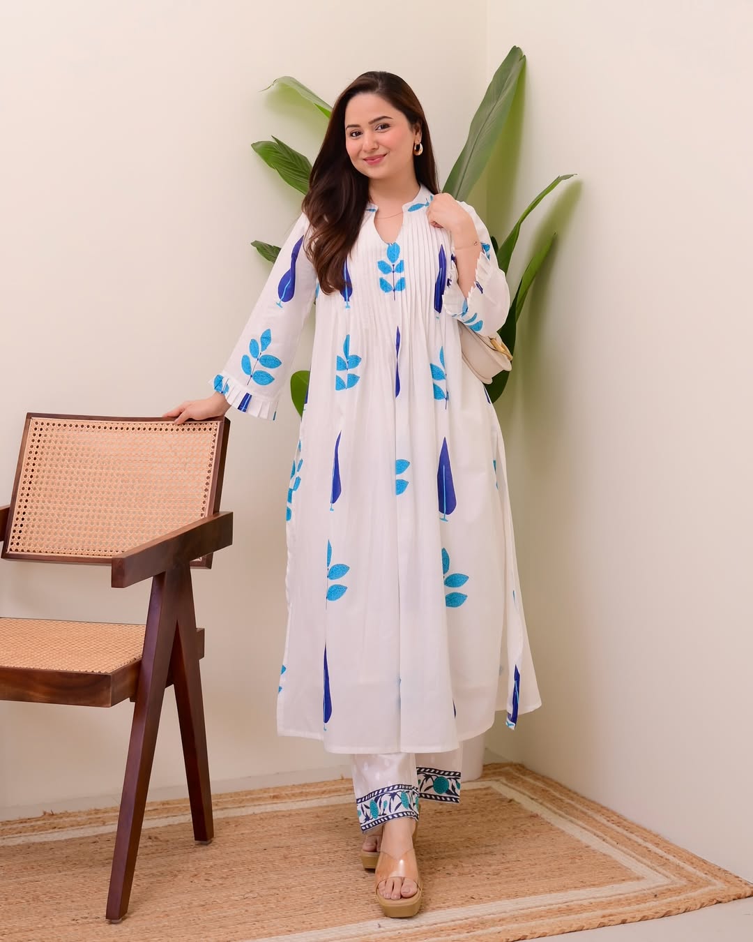 Summer Pure Mul Cotton Hand Block Kurta Set