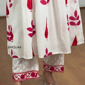 Summer Pure Mul Cotton Hand Block Kurta Set