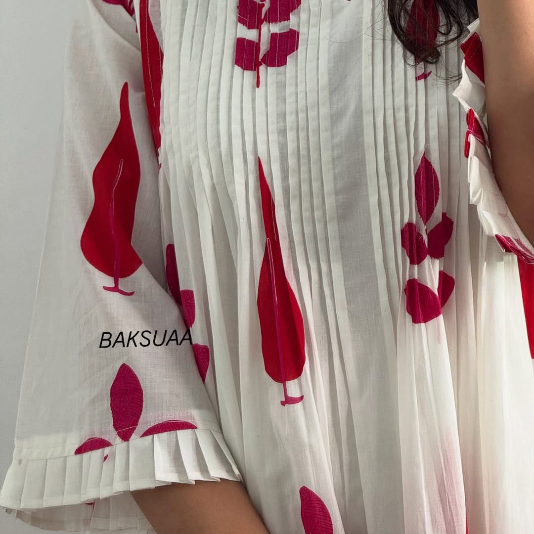 Summer Pure Mul Cotton Hand Block Kurta Set