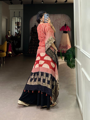 Pure Viscose Elegance with Mirror Work