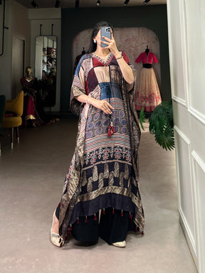 Pure Viscose Elegance with Mirror Work
