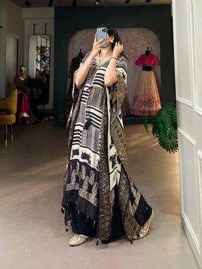 Pure Viscose Elegance with Mirror Work