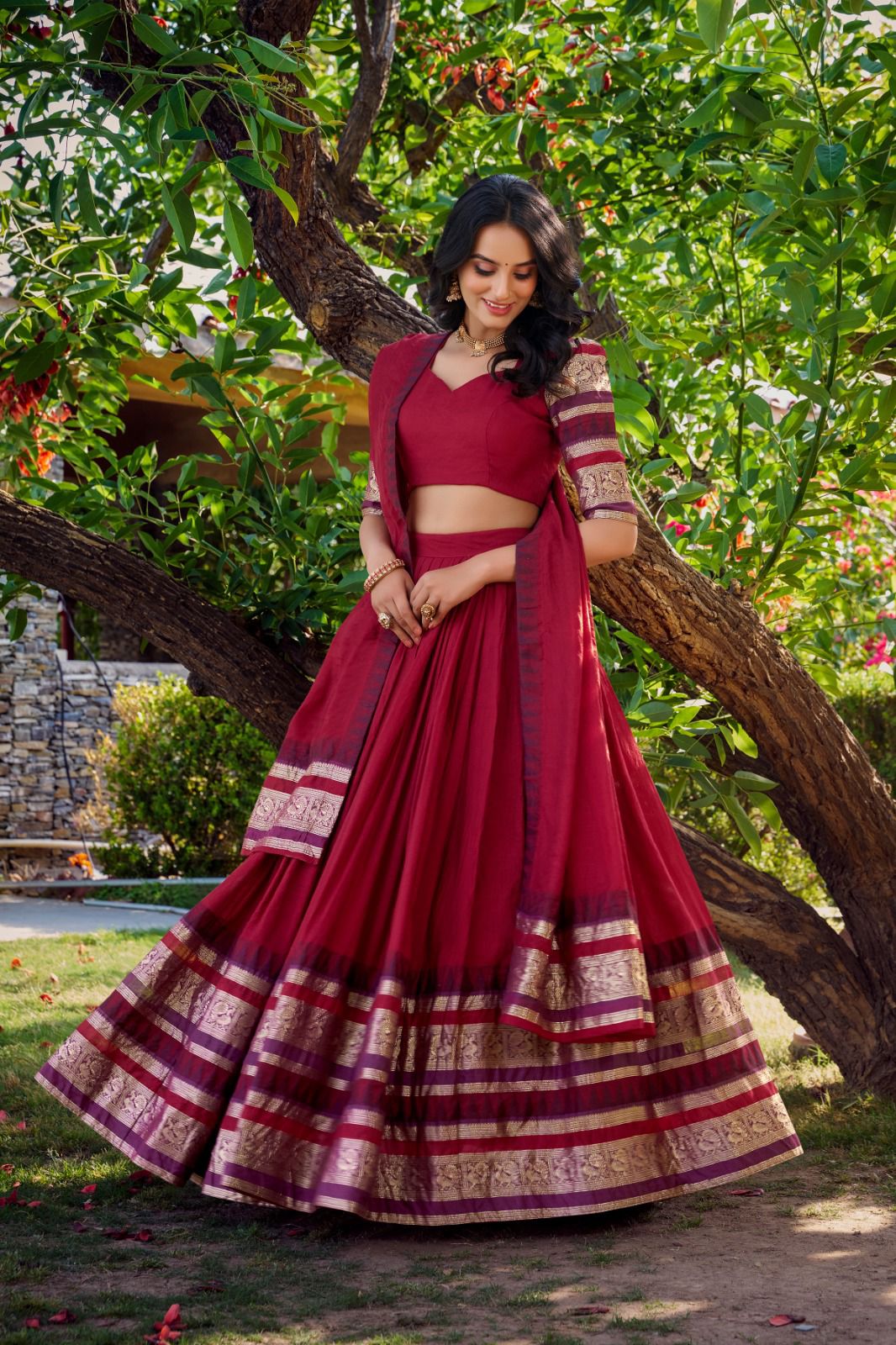 Royal Chanderi Lehenga Choli Collection