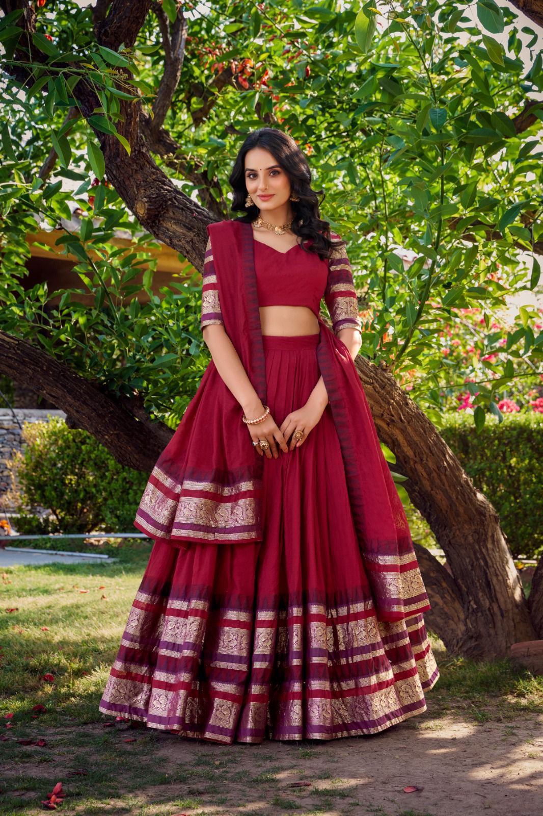Royal Chanderi Lehenga Choli Collection