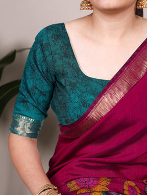 NATURE INSPIRED ELEGANCE  PRINTED CHANDERI SAREE