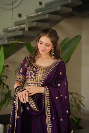 ELEGANT PARTY WEAR GOWNS IN VICHITRA SILK