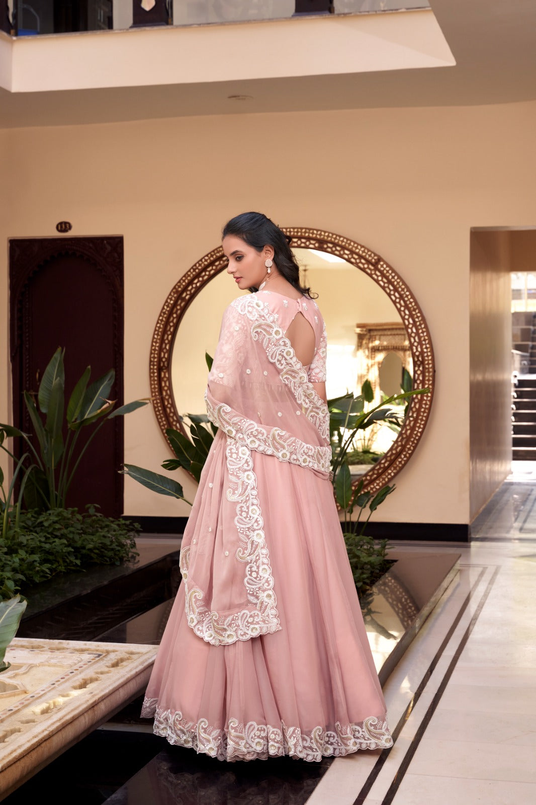 Bridal Elegant Lehengas in Rose Gold, Pink and Green