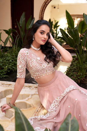 Bridal Elegant Lehengas in Rose Gold, Pink and Green