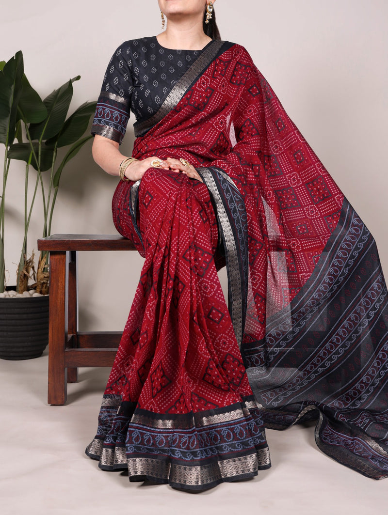 Bandhej Elegance in Chanderi