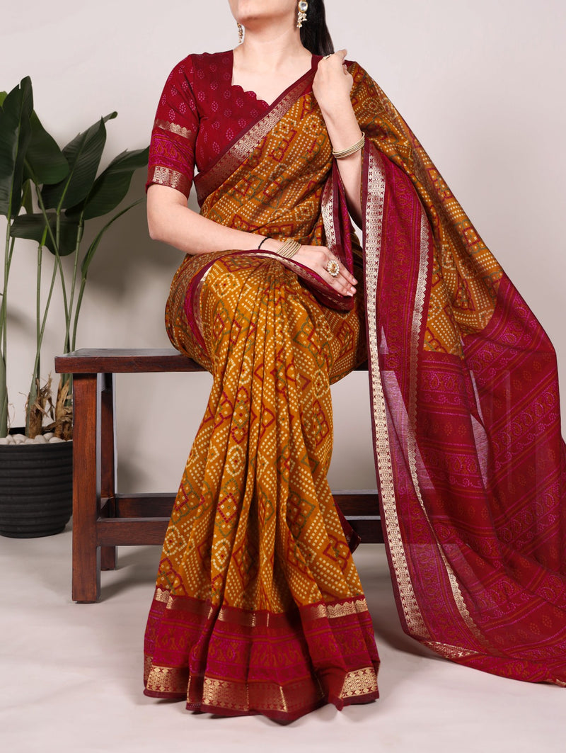 Bandhej Elegance in Chanderi