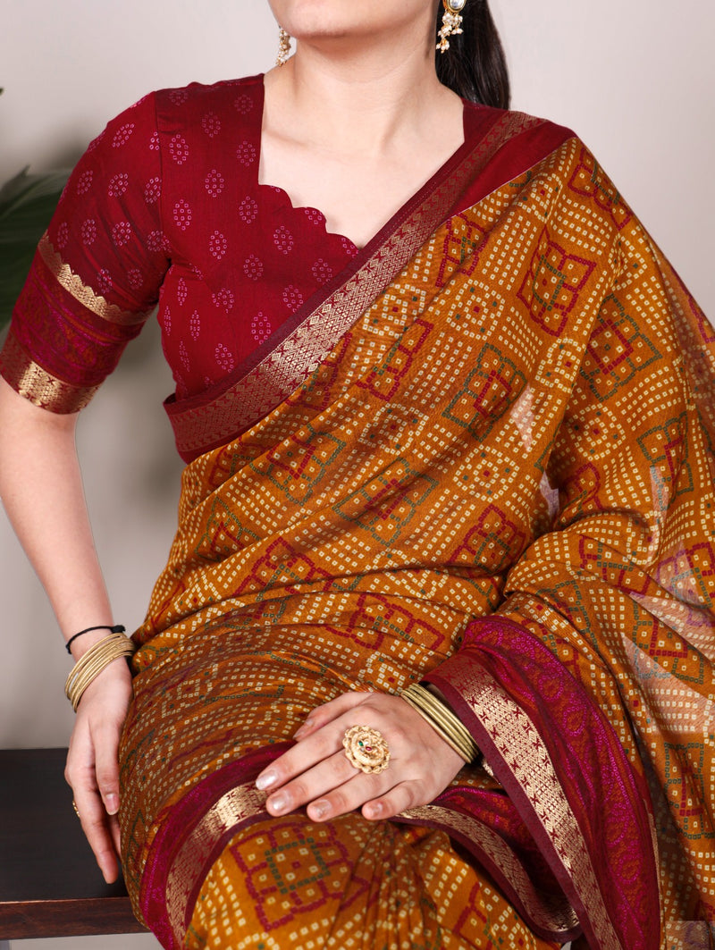 Bandhej Elegance in Chanderi
