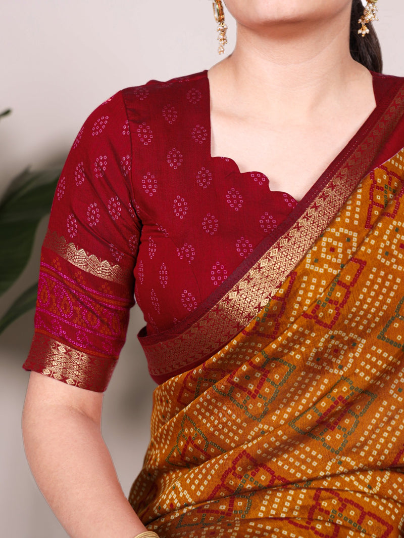 Bandhej Elegance in Chanderi