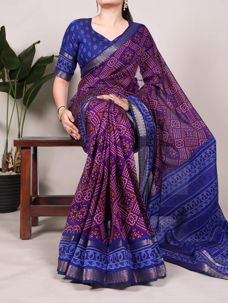 Bandhej Elegance in Chanderi