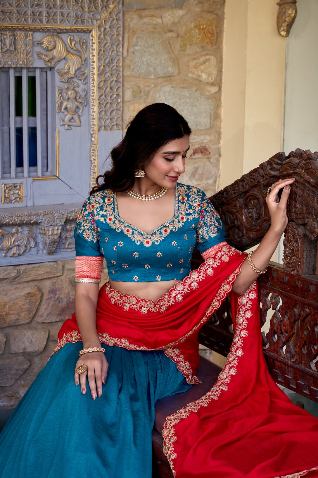 Vichitra Silk Lehenga Choli