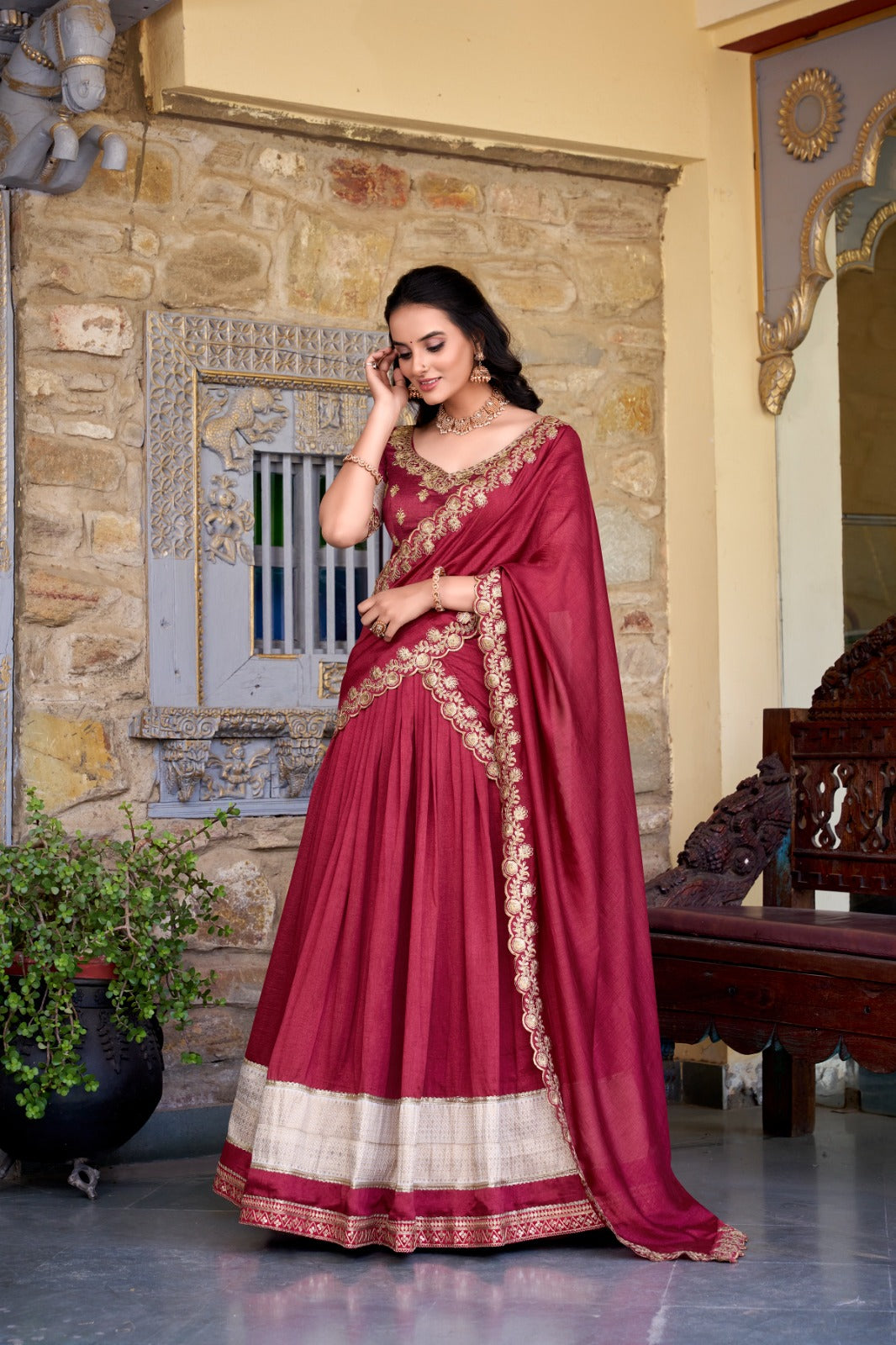 Vichitra Silk Lehenga Choli
