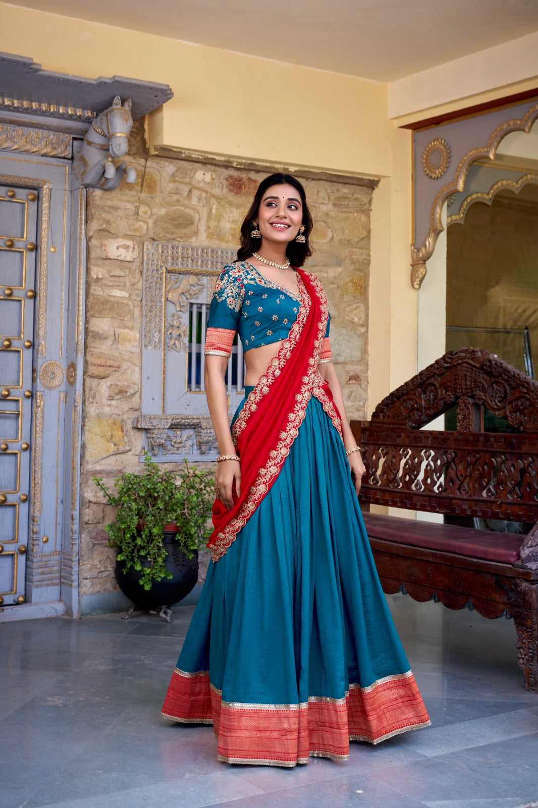Vichitra Silk Lehenga Choli