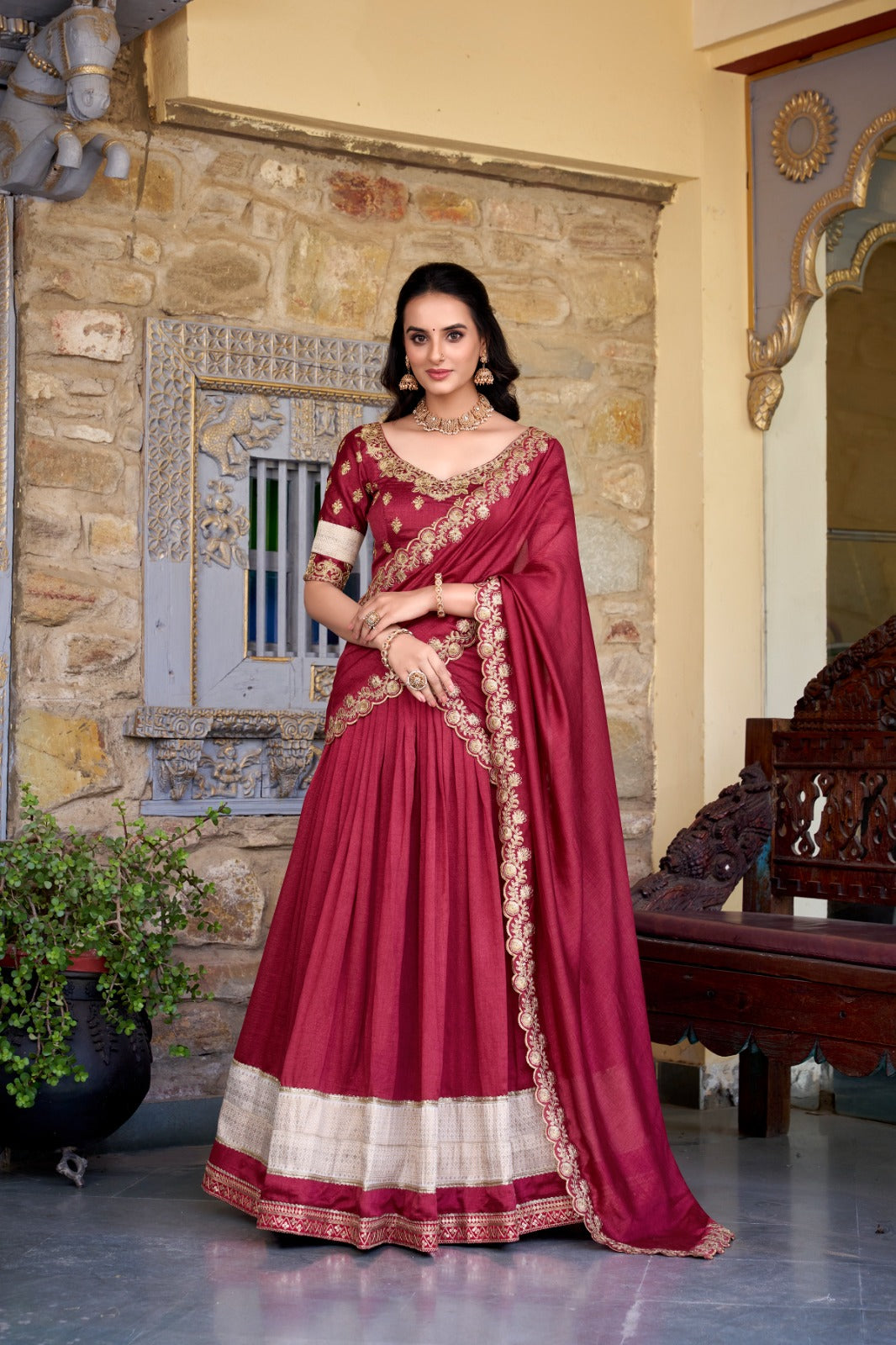 Vichitra Silk Lehenga Choli