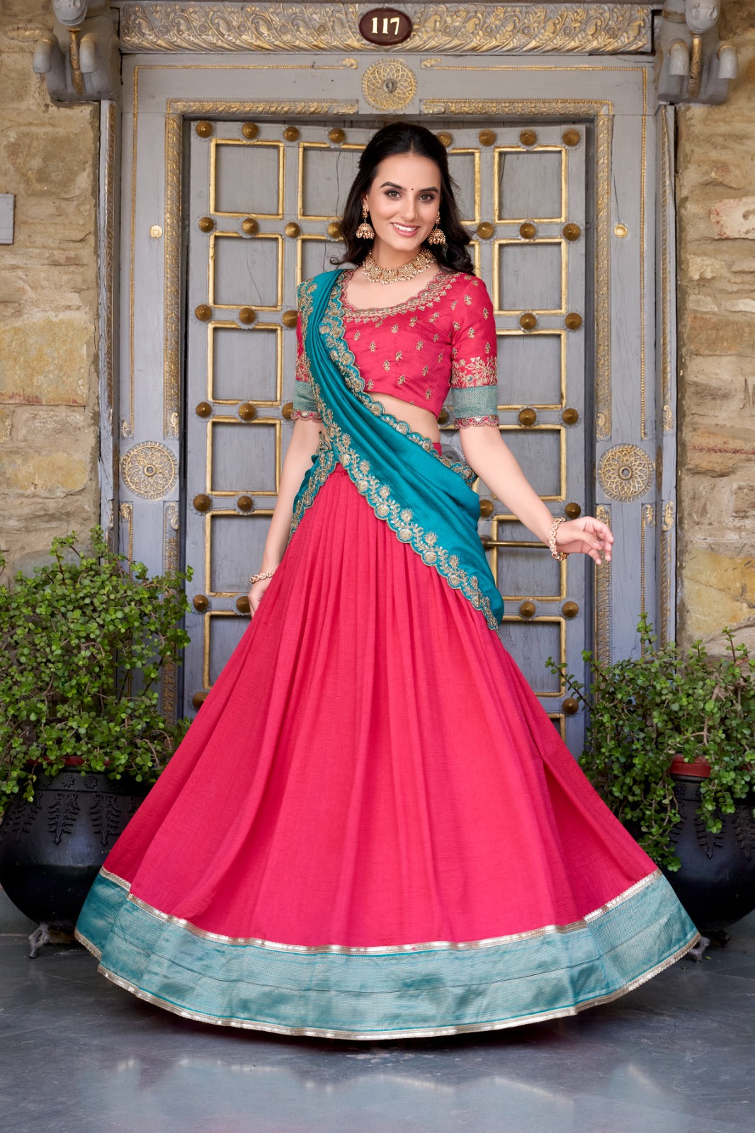 Vichitra Silk Lehenga Choli