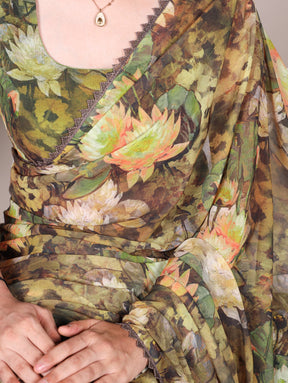 Elegant FLORAL PRINTED WEIGHTLESS MARBLE SAREE COLOURS