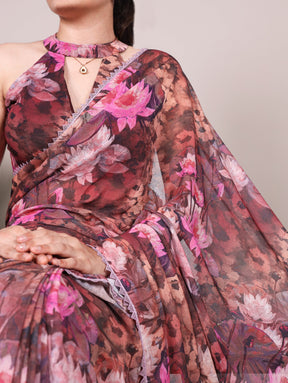 Elegant FLORAL PRINTED WEIGHTLESS MARBLE SAREE COLOURS