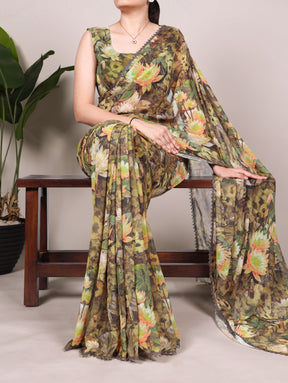 Elegant FLORAL PRINTED WEIGHTLESS MARBLE SAREE COLOURS