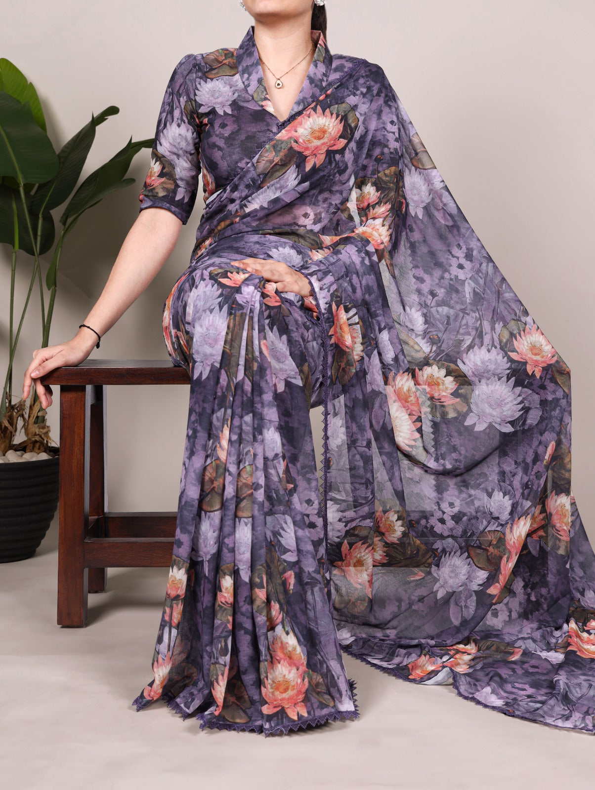 Elegant FLORAL PRINTED WEIGHTLESS MARBLE SAREE COLOURS