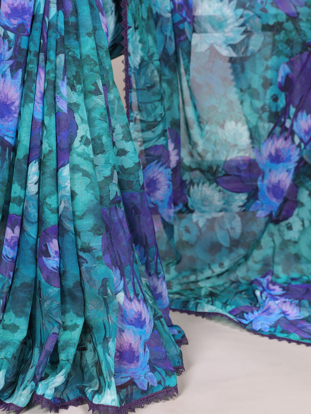Elegant FLORAL PRINTED WEIGHTLESS MARBLE SAREE COLOURS