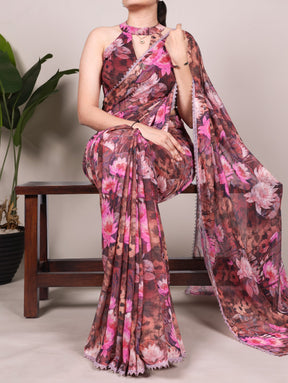 Elegant FLORAL PRINTED WEIGHTLESS MARBLE SAREE COLOURS