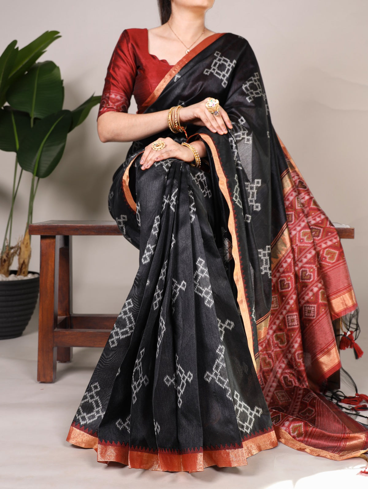 PATOLA PRINT JACQUARD SILK SAREE
