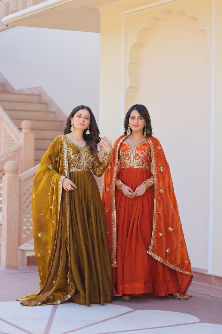 PREMIUM READYMADE GOWN WITH DUPATTA FOR DIWALI
