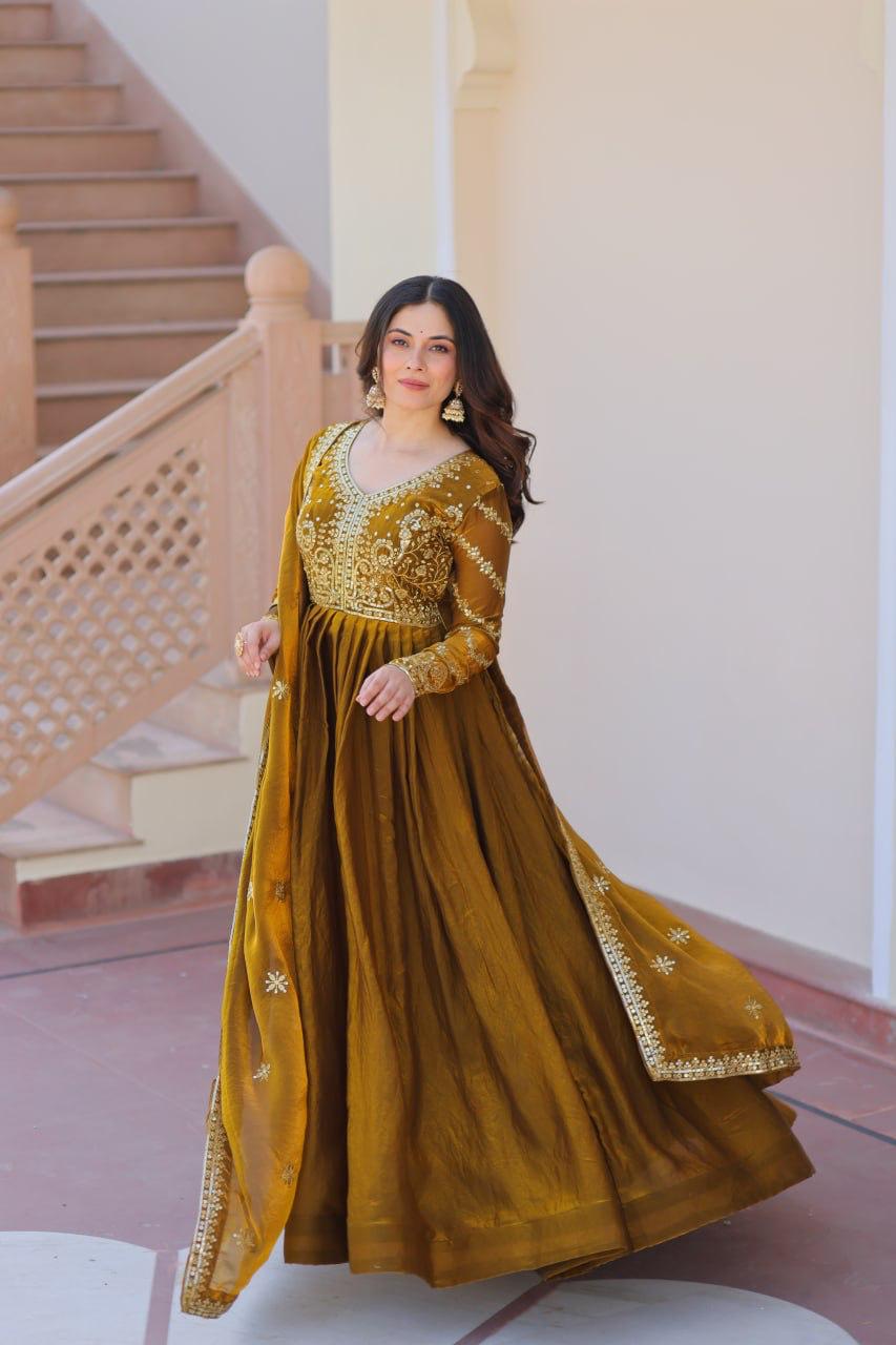 PREMIUM READYMADE GOWN WITH DUPATTA FOR DIWALI