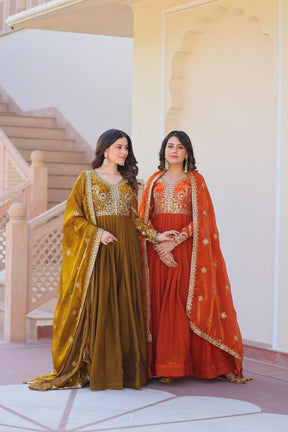 PREMIUM READYMADE GOWN WITH DUPATTA FOR DIWALI