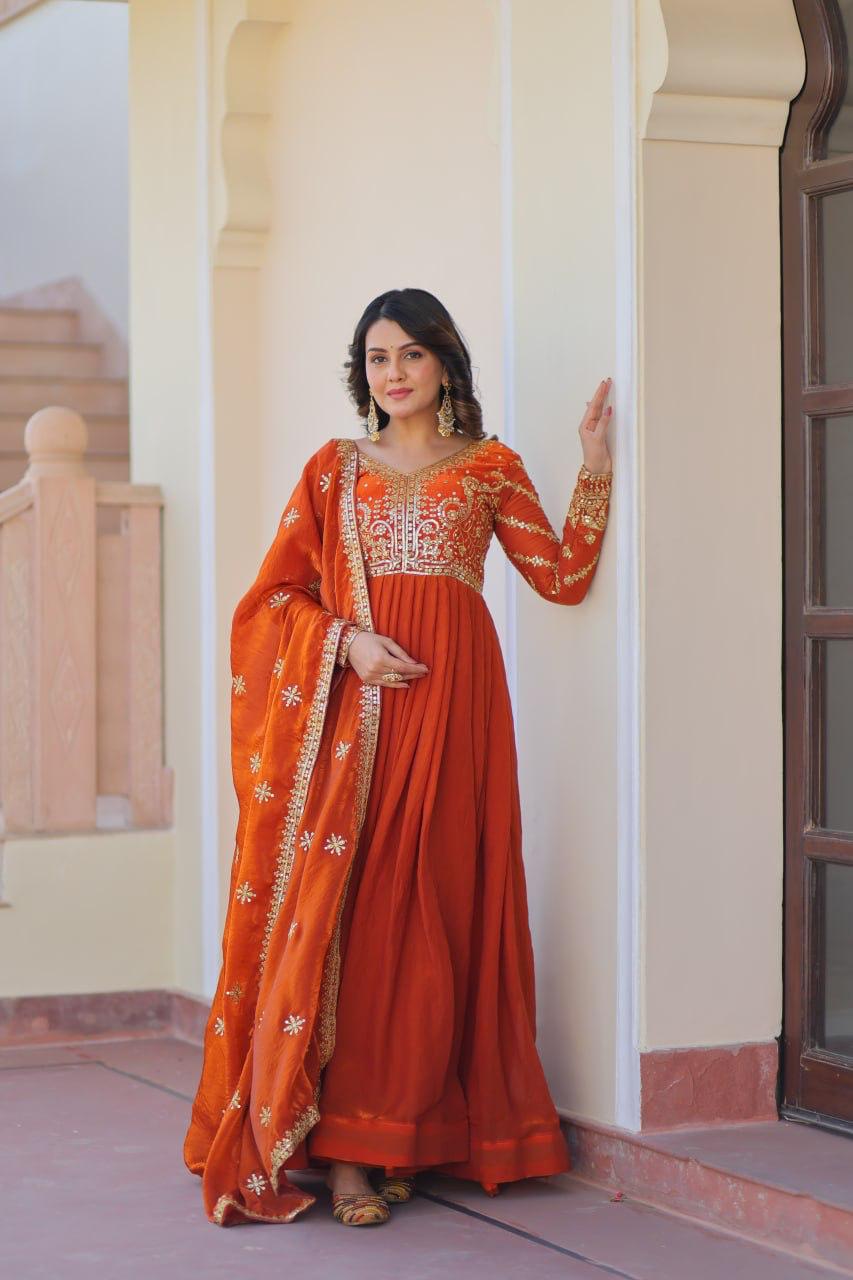 PREMIUM READYMADE GOWN WITH DUPATTA FOR DIWALI