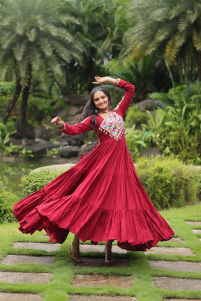 TRADITIONAL NAVRATRI KUTCHI GAMTHI RAYON FESTIVE GOWN