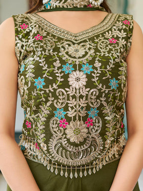 DESIGNER PLAZZO SET WITH EMBROIDERED BLOUSE & DUPATTA