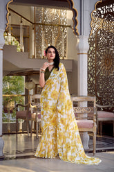 WEIGHTLESS MARBLE SAREES WITH MOONGA SILK BLOUSE