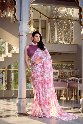 WEIGHTLESS MARBLE SAREES WITH MOONGA SILK BLOUSE