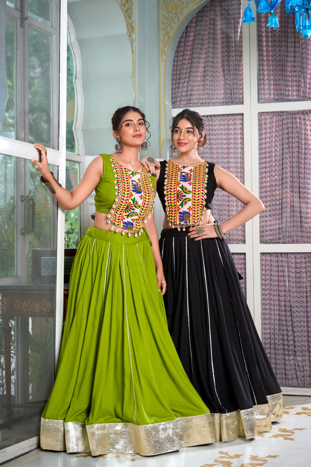 RAYON LEHENGA CHOLI WITH GAMTHI WORK BLOUSE