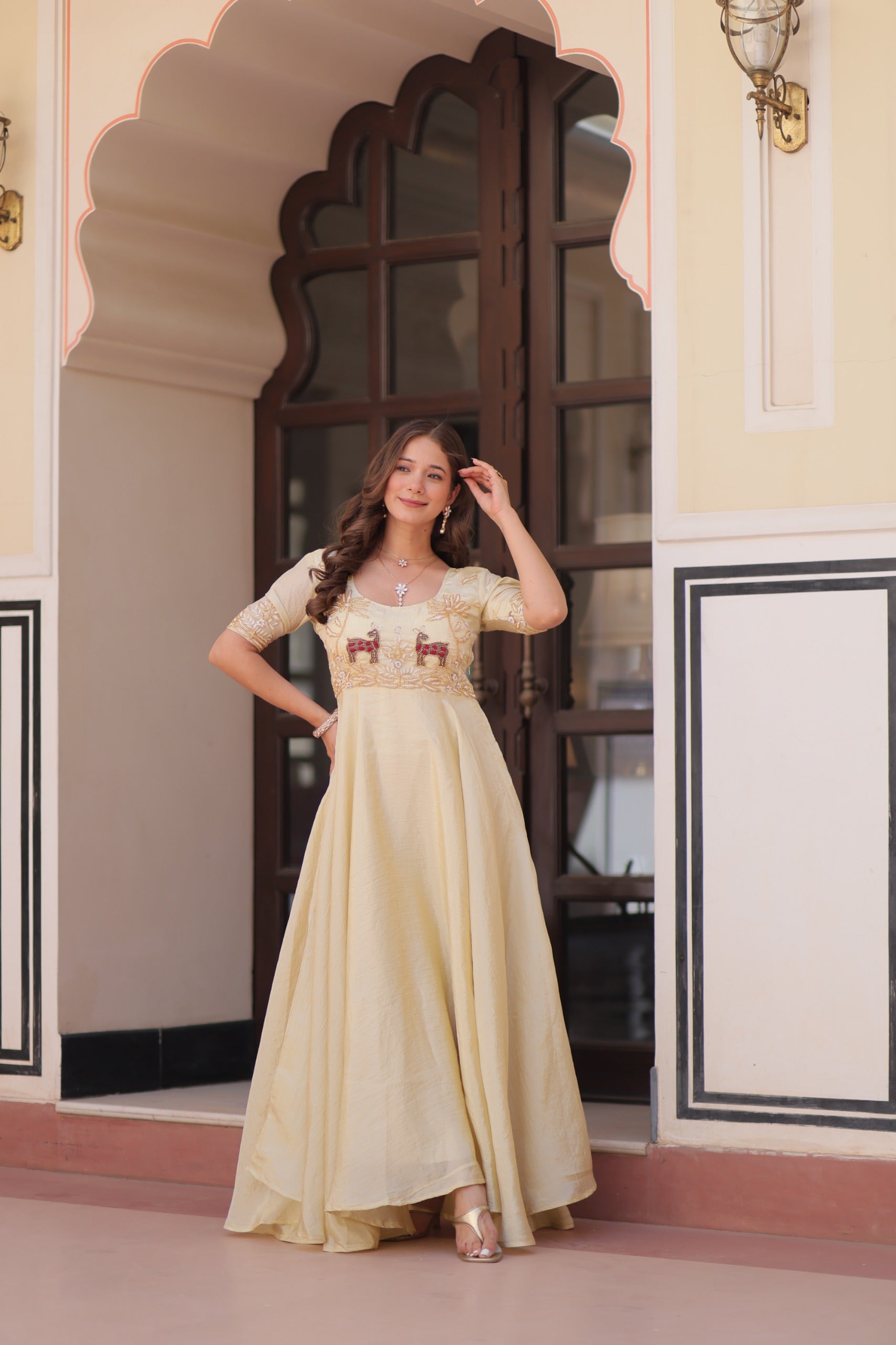 PREMIUM GOLD CRUSH DESIGNER GOWN