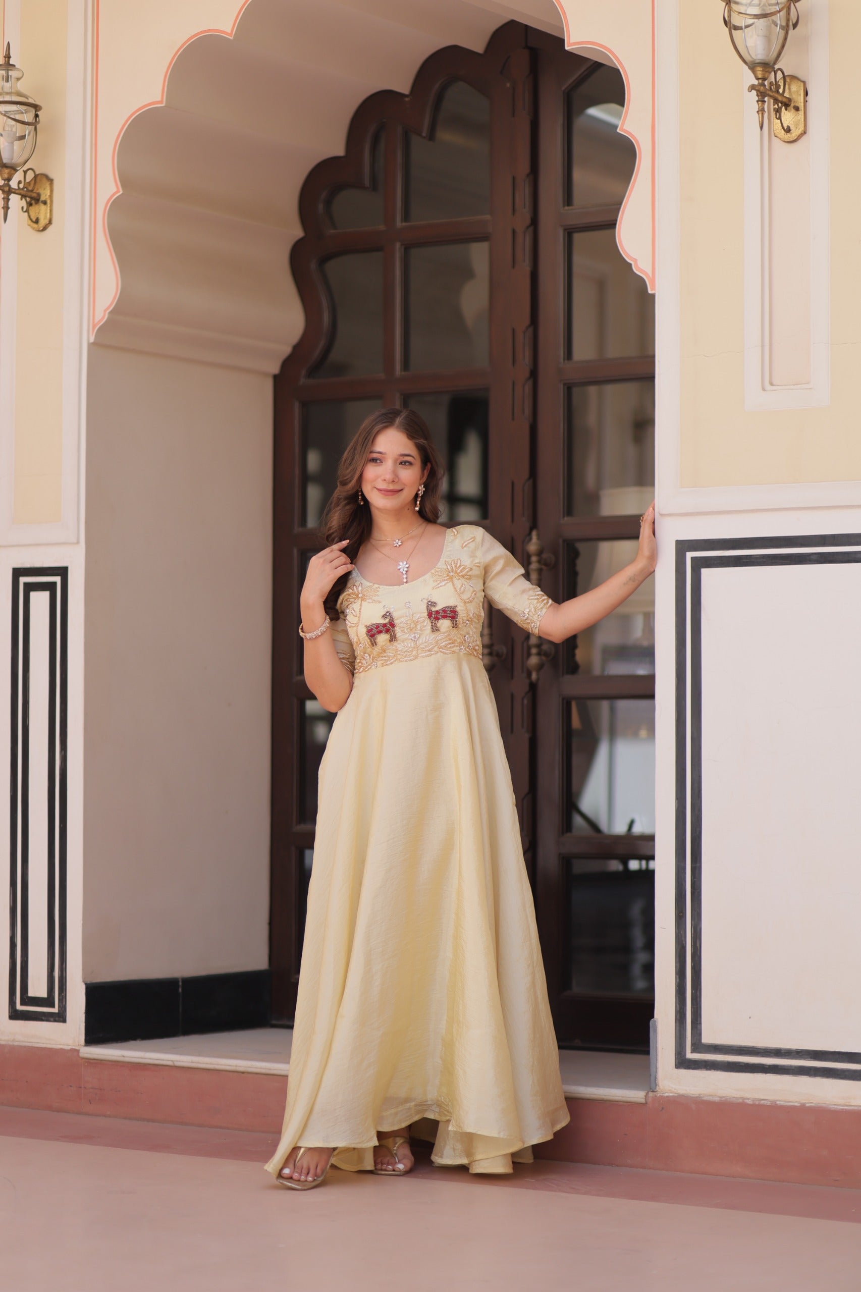 PREMIUM GOLD CRUSH DESIGNER GOWN